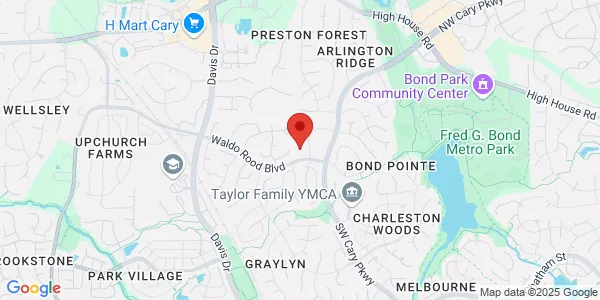 Map of 254 Towne Village Dr Cary, NC 27513