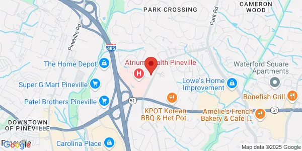 Map of 10520 Park Rd Ste 105 Pineville, NC 28210