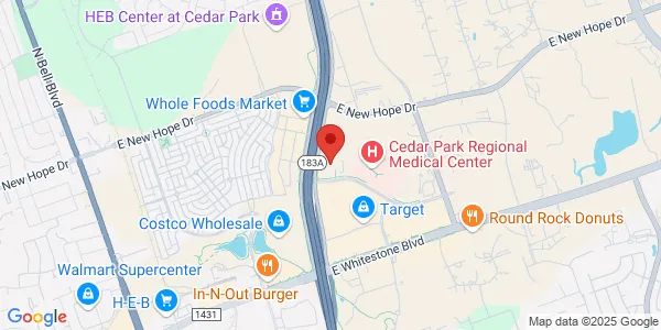 Map of 1301 Medical Pkwy Cedar Park, TX 78613