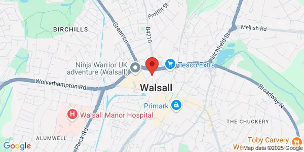 Map of 25 Stafford Street Walsall WS2 8DG United Kingdom