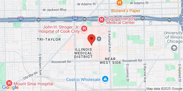 Map of 912 South Wood St Ste 200S Chicago, IL 60612