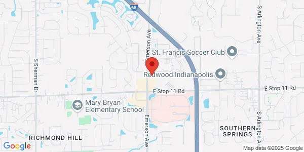 Map of 7855 S Emerson Ave Ste T Indianapolis, IN 46237