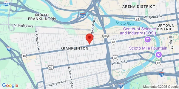 Map of 866 W Broad St Columbus, OH 43222
