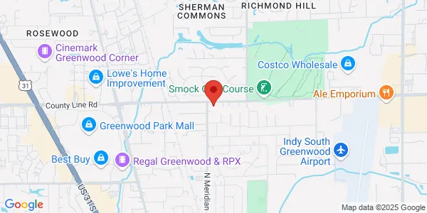 Map of 33 E County Line Rd Ste D Greenwood, IN 46143