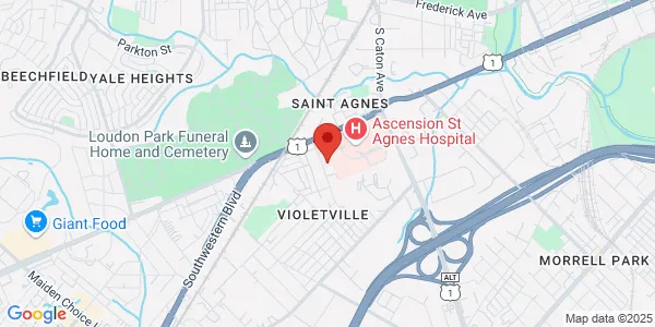 Map of 1001 Pine Heights Ave Ste 303 Baltimore, MD 21229