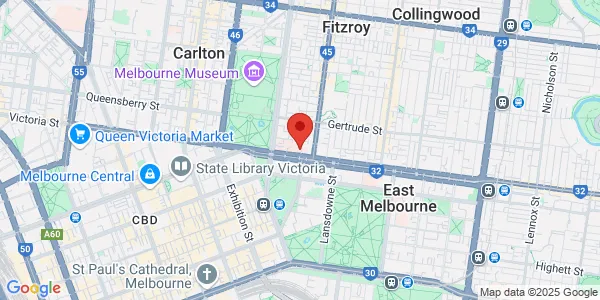 Map of 55 Victoria Pde Fitzroy Victoria 3065 Australia