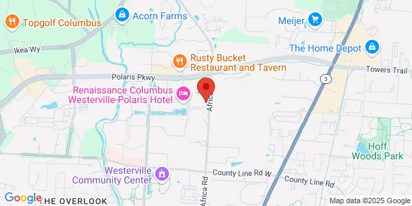 Map of 655 Africa Rd Westerville, OH 43082