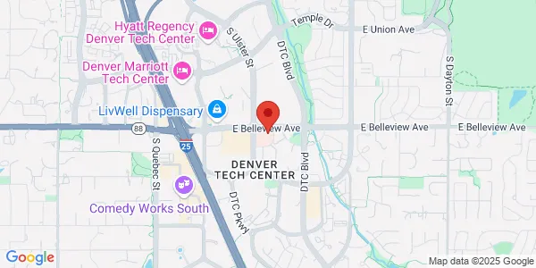 Map of 8200 E Belleview Ave Ste 300 Greenwood Village, CO 80111