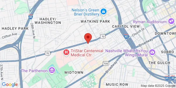 Map of 1919 Charlotte Ave Ste 100 Nashville, TN 37203