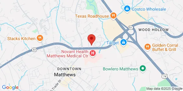 Map of 1401 Matthews Township Pkwy Ste 310-A Matthews, NC 28105