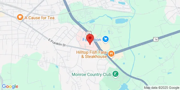 Map of 1550 Faulk St Ste 1200 Monroe, NC 28112