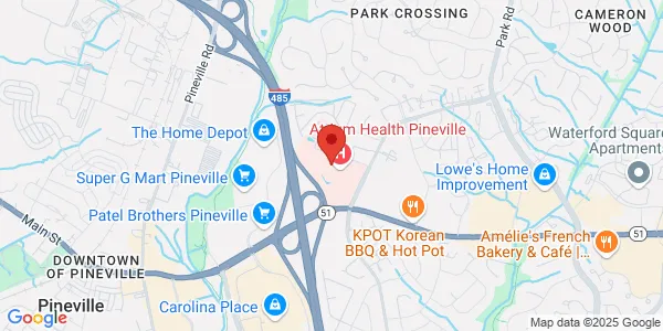 Map of 10650 Park Rd Ste 280 Charlotte, NC 28210
