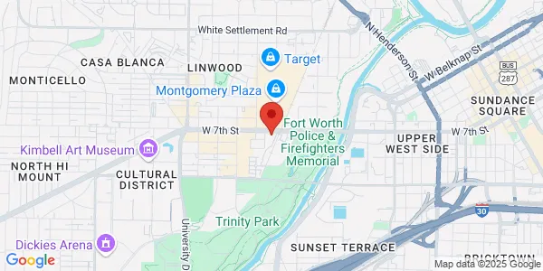 Map of 2501 W 7th St Ste 101 Fort Worth, TX 76107