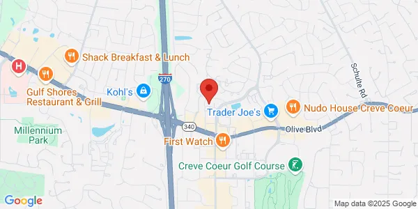 Map of 845 N New Ballas Rd Ste 100 Creve Coeur, MO 63141