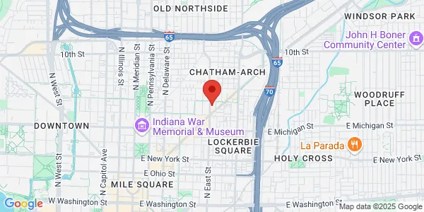 Map of 625 N East St Indianapolis, IN 46202