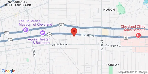 Map of 6701 Carnegie Ave Ste 500 Cleveland, OH 44103