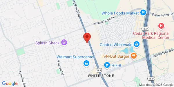 Map of 1625 N Bell Blvd Ste H Cedar Park, TX 78613