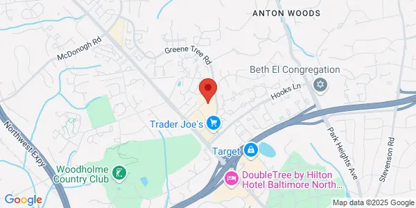 Map of 1838 Greene Tree Rd Pikesville, MD 21208