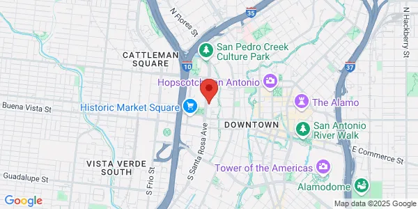 Map of 343 W Houston St Ste 501 San Antonio, TX 78205