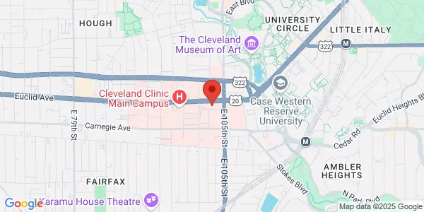 Map of 2022 E 105th St Cleveland, OH 44106