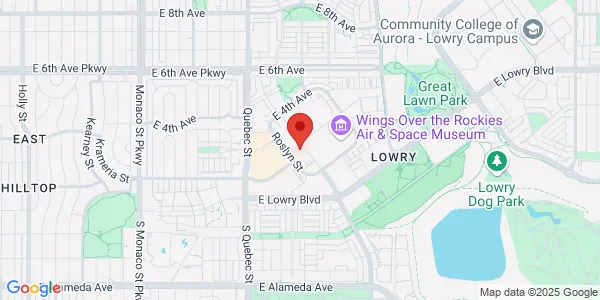 Map of 125 Rampart Way Ste 100 Denver, CO 80230