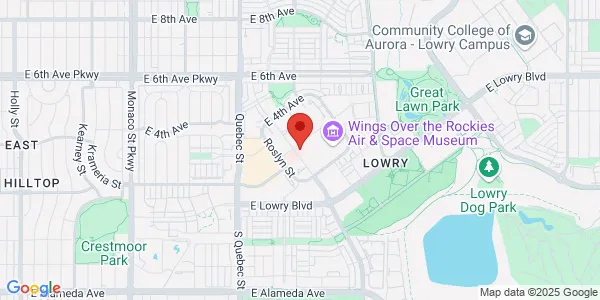 Map of 130 Rampart Way Ste 300A Denver, CO 80230