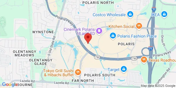 Map of 1120 Polaris Pkwy Ste 110 Columbus, OH 43240
