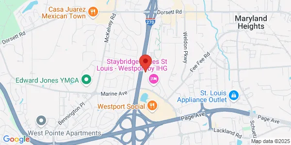 Map of 83 Progress Pkwy Maryland Heights, MO 63043