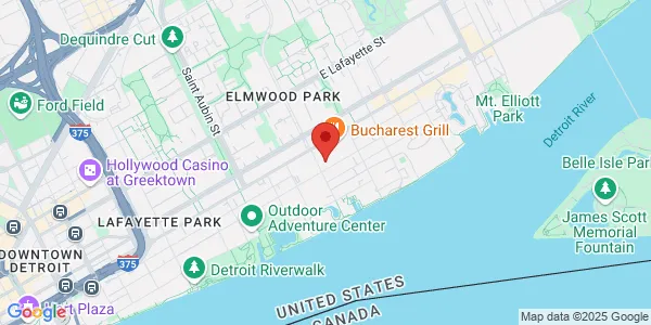 Map of 2630 E Jefferson Ave Detroit, MI 48207