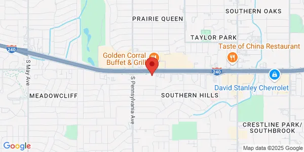 Map of 1500 W I-240 Service Rd Oklahoma City, OK 73159