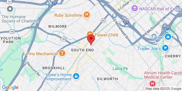 Map of 1614 South Blvd Charlotte, NC 28203