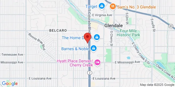 Map of 875 S Colorado Blvd Denver, CO 80246