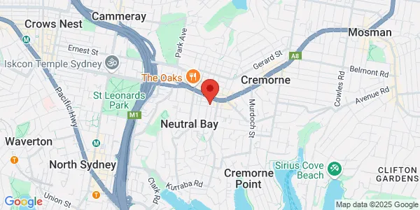 Map of Suite 212B 40 Yeo St Neutral Bay New South Wales 2089 Australia