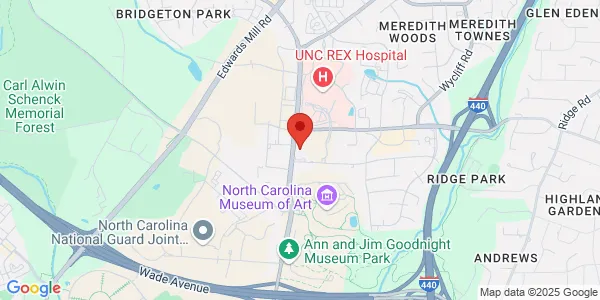 Map of 2418 Blue Ridge Rd Ste 100 Raleigh, NC 27607