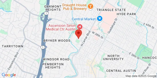 Map of 1111 W 34th St Ste 204 Austin, TX 78705