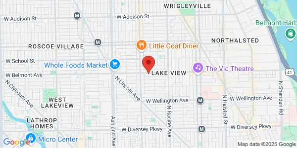 Map of 1333 W Belmont Ave Ste 340 Chicago, IL 60657