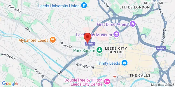 Map of Suite A2 Joseph's Well Hanover Walk Leeds LS3 1AB United Kingdom