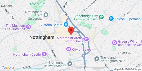 Map of George Street Nottingham NG1 3BN United Kingdom