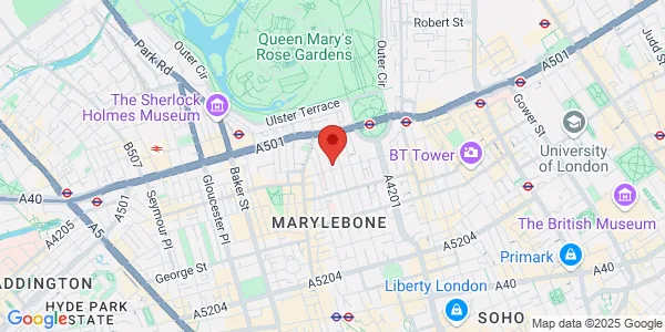 Map of 2nd Floor Conan Doyle House 2 Devonshire Place London W1G 6HJ United Kingdom