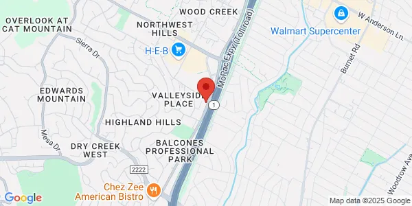 Map of 6500 N Mopac Expy Buldg 1, Ste 1205 Austin Perinatal Associates Austin, TX 78731