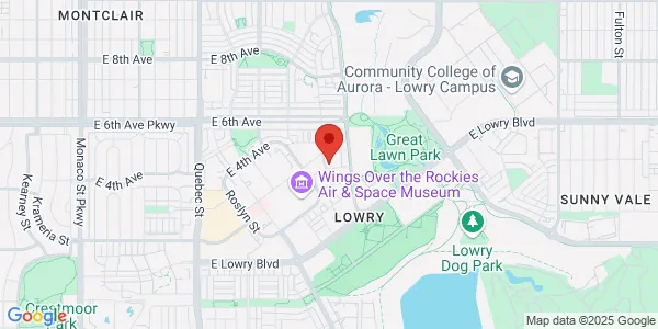 Map of 8155 E 1st Ave Denver, CO 80230