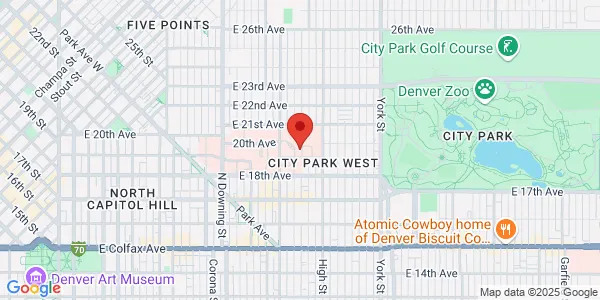Map of 1721 E 19th Ave Ste 500 Denver, CO 80218