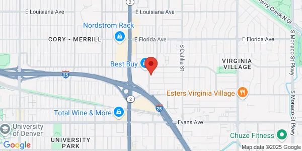 Map of 1780 S Bellaire St Ste 140 Denver, CO 80222