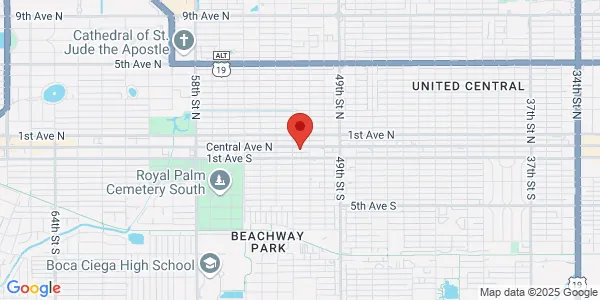 Map of 5136 Central Ave Saint Petersburg, FL 33707