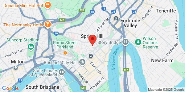 Map of 75 Astor Terrace Brisbane Queensland 4000 Australia