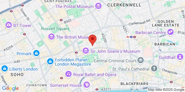 Map of 24-25 Hand Court London WC1V 6JF United Kingdom