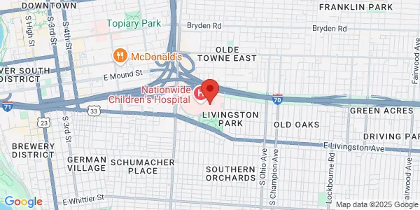 Map of 555 South 18th St Outpatient Care Center  Fl 3 Columbus, OH 43205