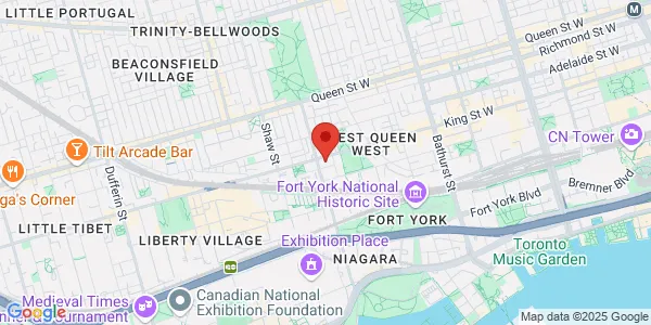 Map of 901 King Street W Suite 105 Toronto, ON M5V 3H5 Canada