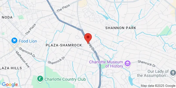 Map of 1220 Eastway Dr Charlotte, NC 28205