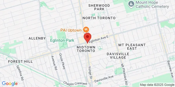 Map of 1 Eglinton Avenue E Suite 604 Toronto, ON M4P 3A1 Canada